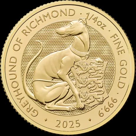 1/4 oz Tudor Beasts Greyhound of Richmond Gold Coin | 2025