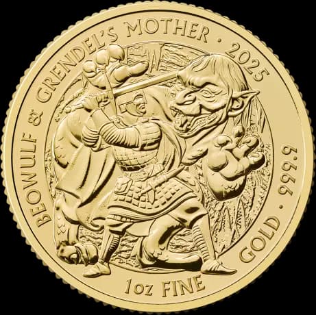 1 oz Beowulf & Grendel Myths and Legends Gold Coin | 2025