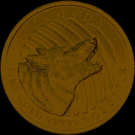 1 oz Call of the Wild Howling Wolf .99999 Gold Coin (2014)