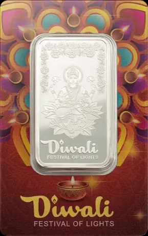 1 oz Diwali Lakshmi & Rangoli Silver Bar | PAMP