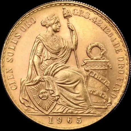 100 Peruvian Soles | Gold | mixed years