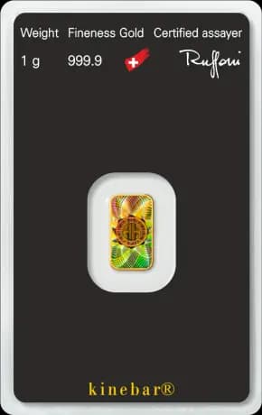 1g Gold Bar | Argor-Heraeus | Kinebar
