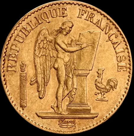 20 French Francs Angel (Génie) 3rd Republic | Gold | 1871-1898