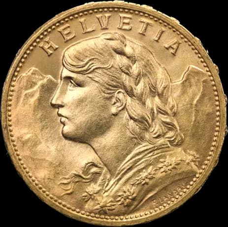 20 Swiss Francs Vreneli | Gold | 1897-1949
