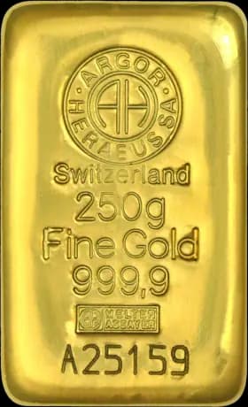 250g Gold Bar | Argor-Heraeus | Casted