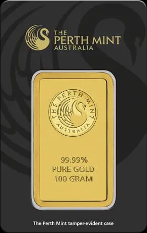 100g Gold Bar | Perth Mint | with Certificate