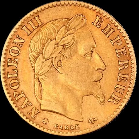 10 French Francs Napoleon III with Coronary | Gold | 1854-1869