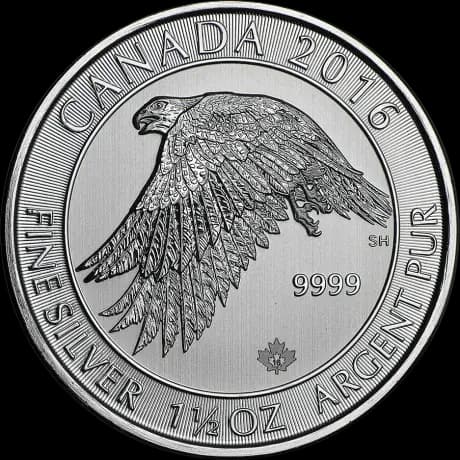 1.5 oz Snowy Gyrfalcon Silver Coin | 2016