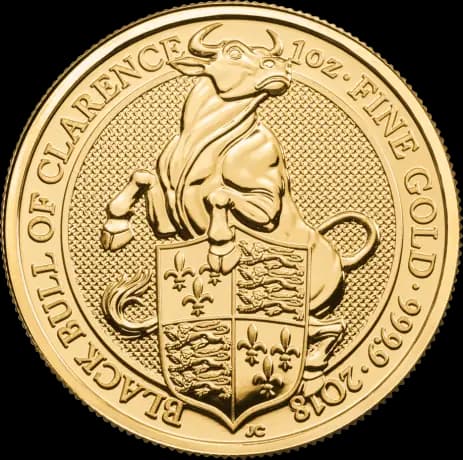 1 oz Queen's Beasts Black Bull Gold Coin (2018)