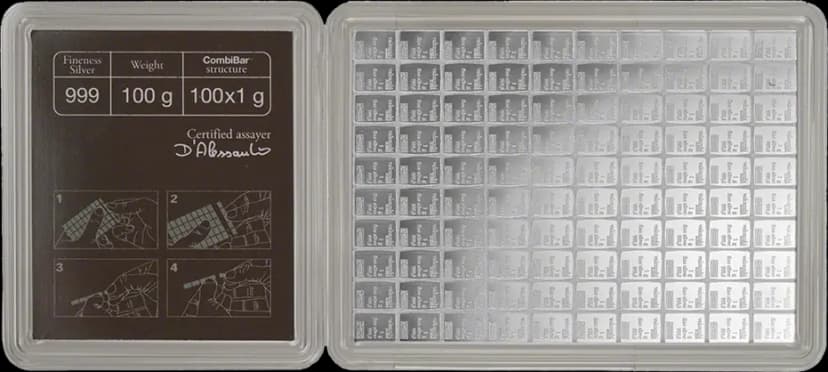 100 x 1g CombiBar® | Silver | Valcambi | Damaged Packaging