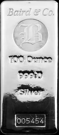 100 oz Silver Bar | Baird & Co.