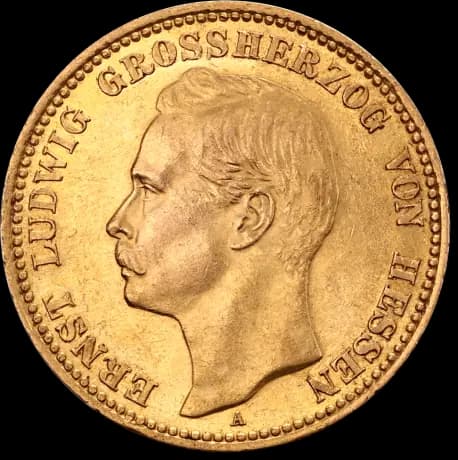 20 Mark Grand Duke Ernst Ludwig Hessia-Darmstadt | Gold | 1890-1915