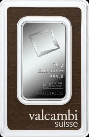 50g Silver Bar | Valcambi